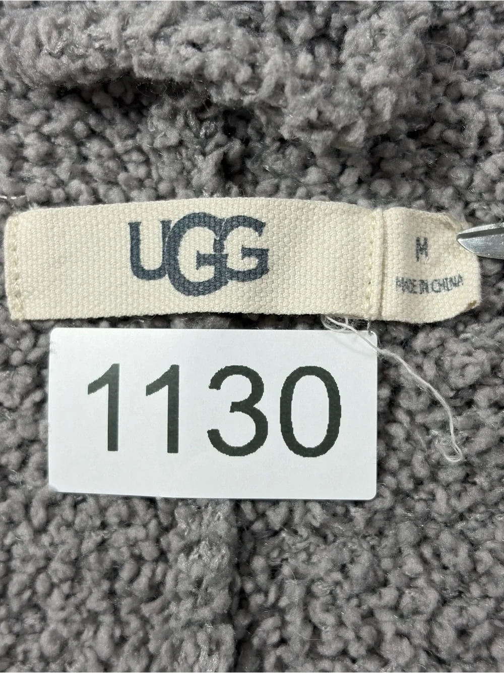 UGG Fremont Heather Gray Plush Fluffy Open-Front Cardigan (M)
